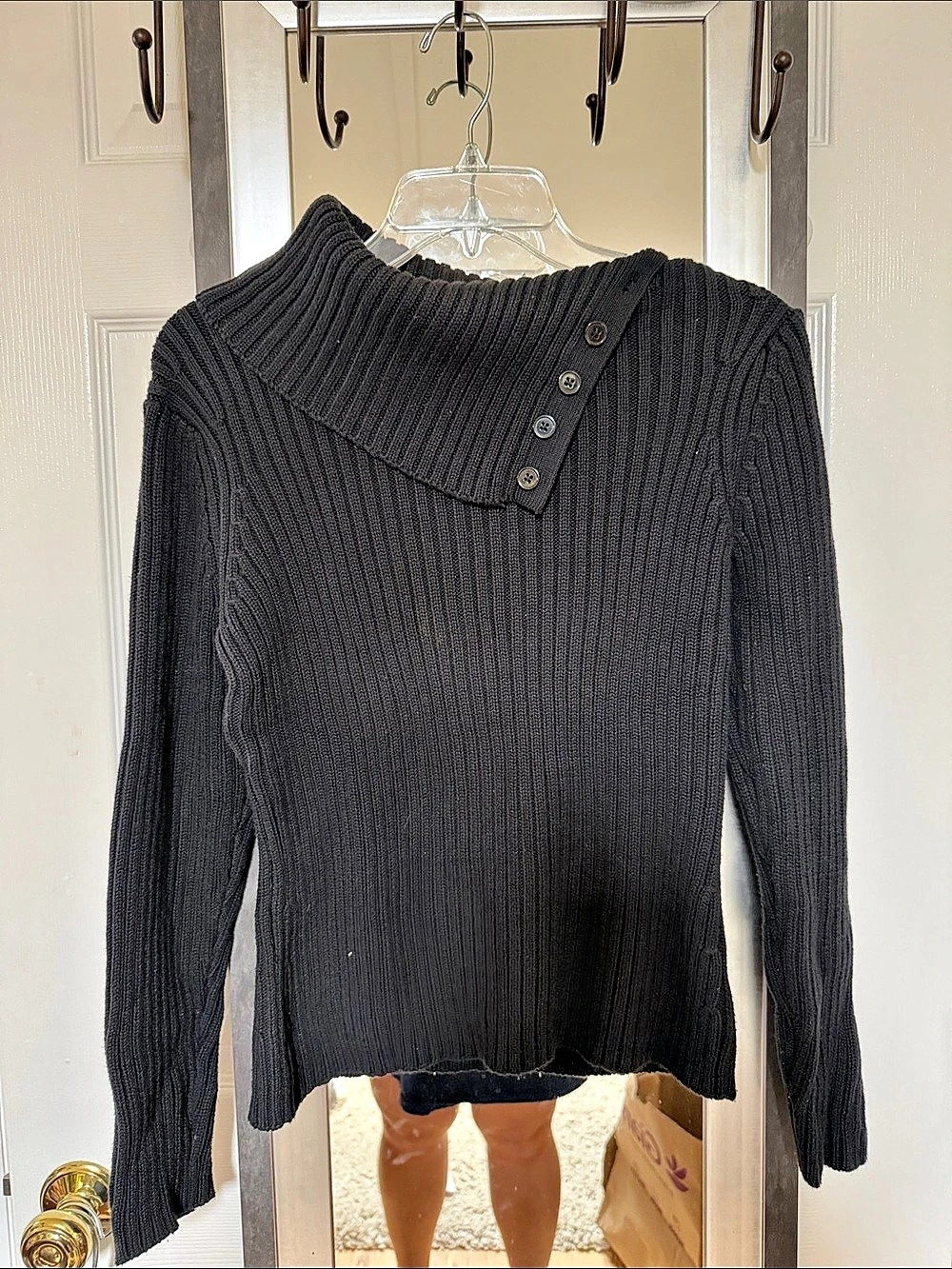 St. John's Bay Black Cowl Neck Sweater Size Medium
